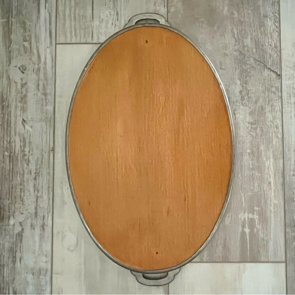 Vintage Royal Holland Teak
Wood Oval Tray Pewter Frame Rim 16.75" MCM
1950's - Picture 14 of 14
